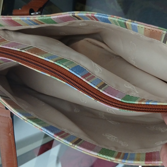 Fossil multi color striped hand bag y2k - Picture 9 of 16